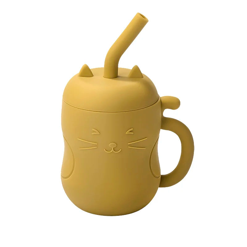 tasse-apprentissage-bebe-silicone-paille-jaune-moutarde