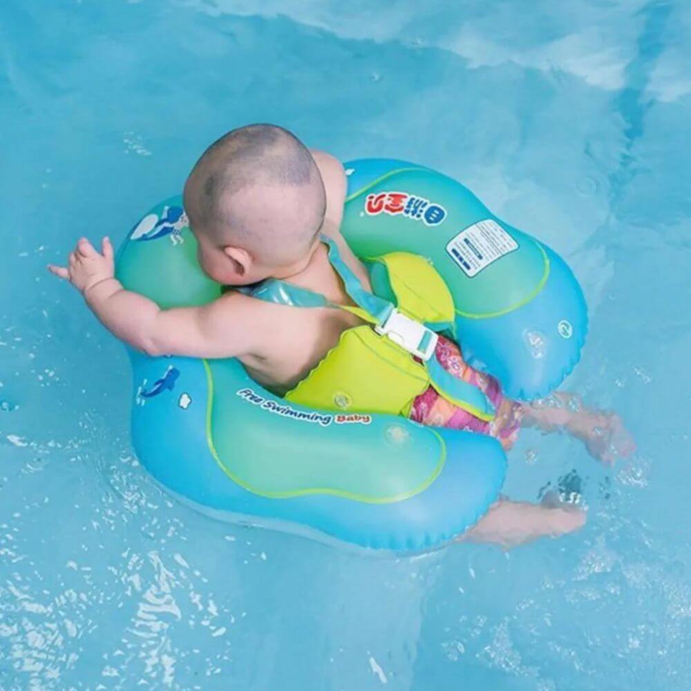 BOUÉE BÉBÉ AVEC OMBRELLE ANTI - UV | SWIM SAFE ™ - Mini Aventurier