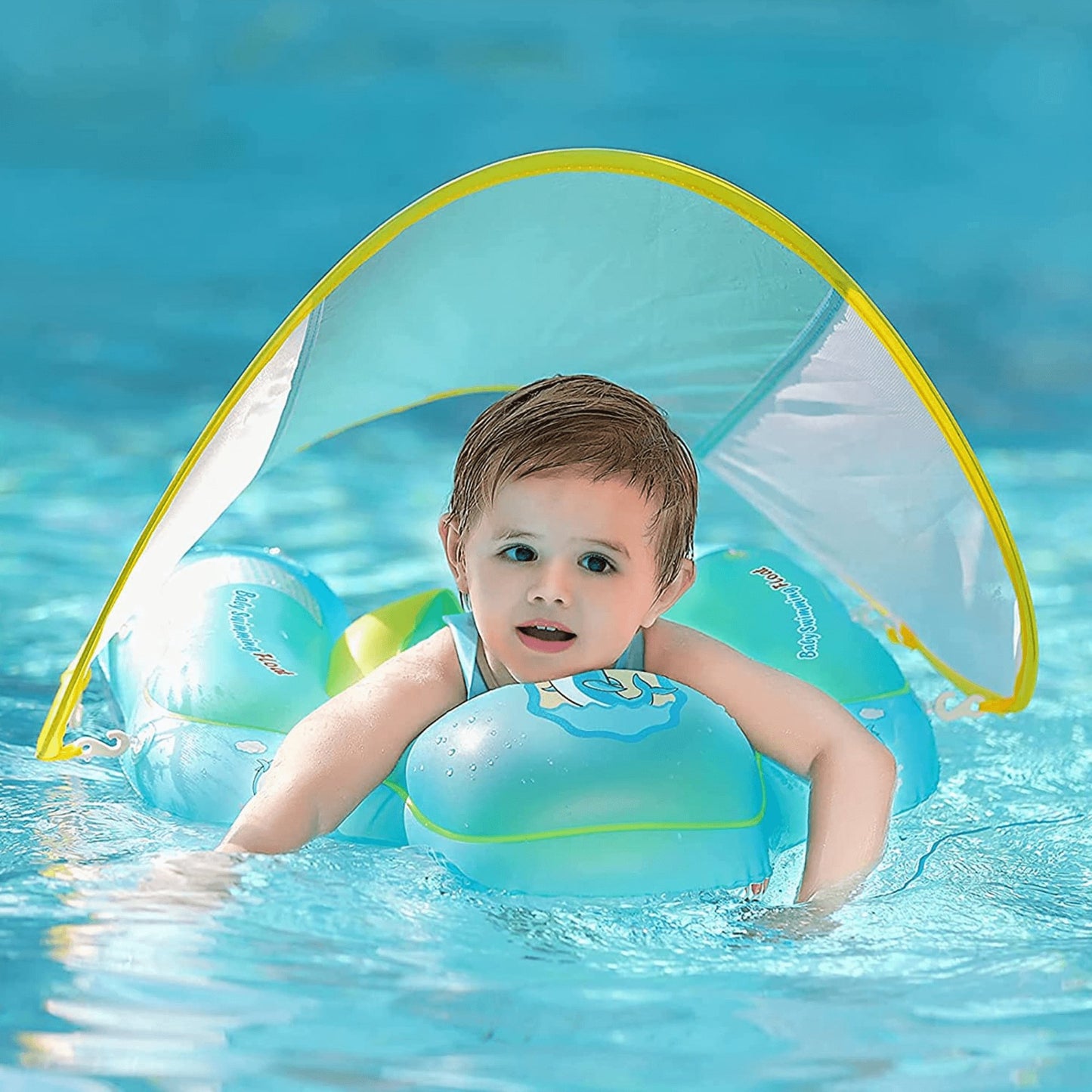 BOUÉE BÉBÉ AVEC OMBRELLE ANTI - UV | SWIM SAFE ™ - Mini Aventurier