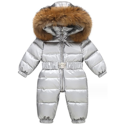 combinaison-de-ski-bebe-avec-capuche-en-fourrure-argent